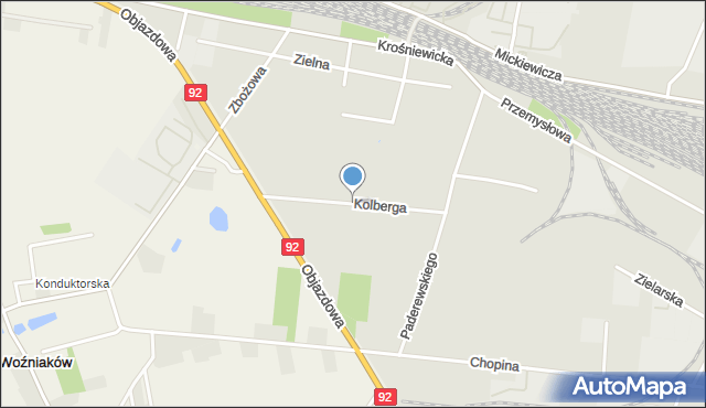 Kutno, Kolberga Oskara, mapa Kutno