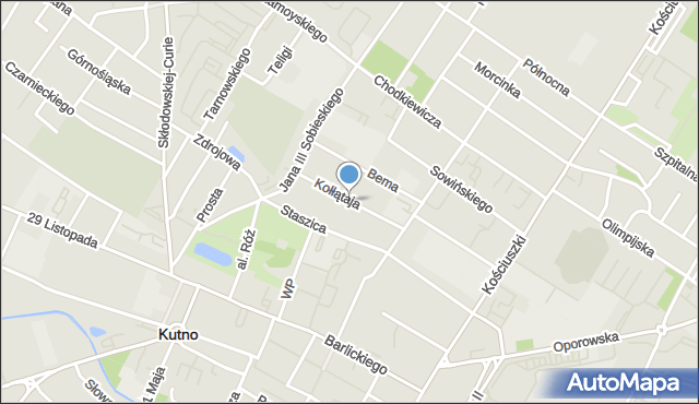 Kutno, Kołłątaja Hugo, mapa Kutno