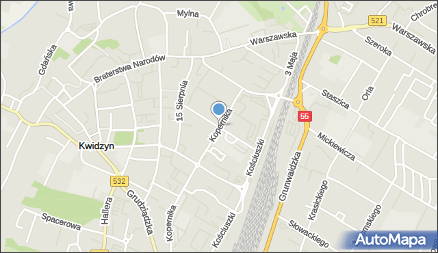 Kwidzyn, Konopnickiej Marii, mapa Kwidzyn