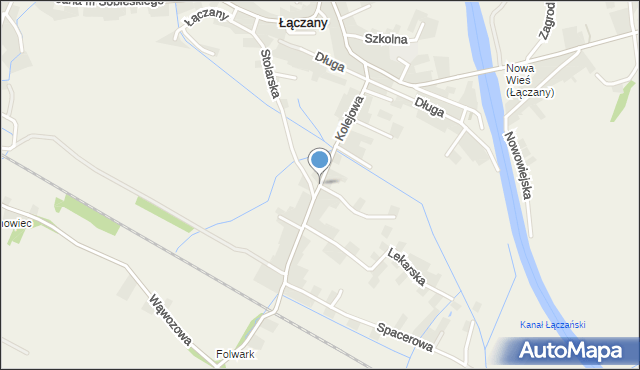 Łączany gmina Brzeźnica, Kolejowa, mapa Łączany gmina Brzeźnica