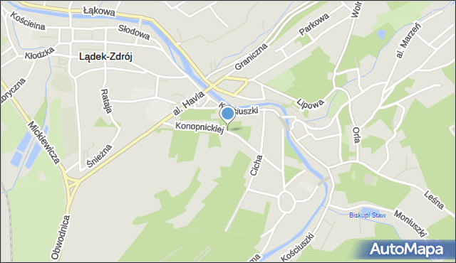 Lądek-Zdrój, Konopnickiej Marii, mapa Lądek-Zdrój