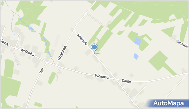 Łańce, Kozłówki, mapa Łańce