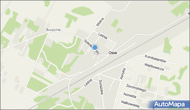 Łapy, Kościelna, mapa Łapy