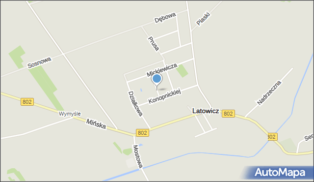 Latowicz, Kochanowskiego Jana, mapa Latowicz