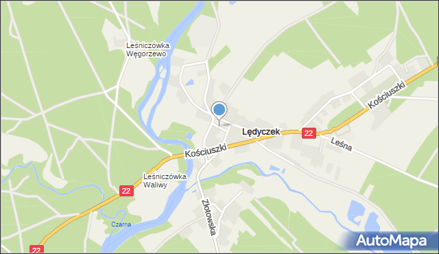 Lędyczek, Kościelna, mapa Lędyczek