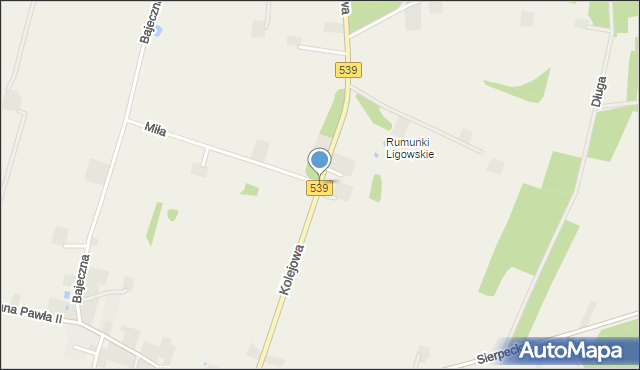 Ligowo, Kolejowa, mapa Ligowo