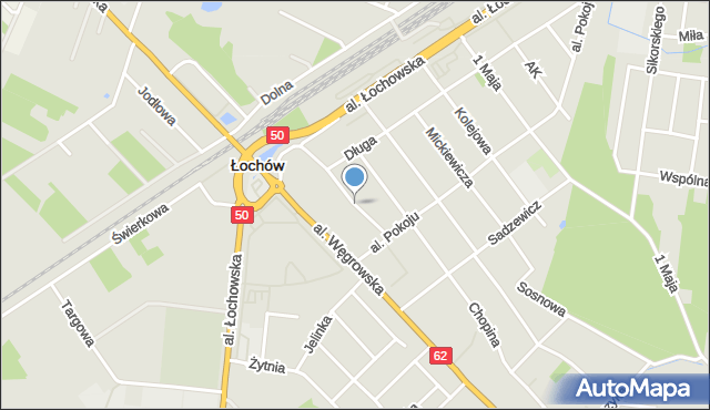 Łochów powiat węgrowski, Kościuszki Tadeusza, gen., mapa Łochów powiat węgrowski