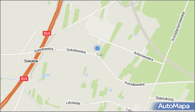 Łódź, Kocidłowska, mapa Łodzi