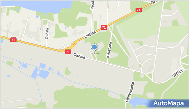 Łódź, Koryncka, mapa Łodzi