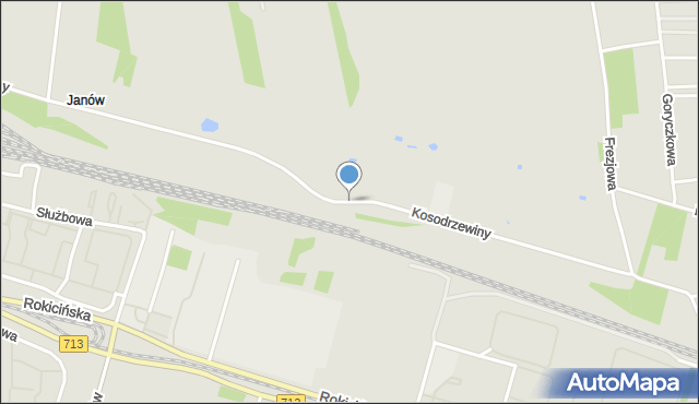 Łódź, Kosodrzewiny, mapa Łodzi