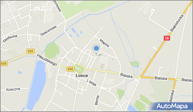 Łosice, Kościuszki Tadeusza, gen., mapa Łosice