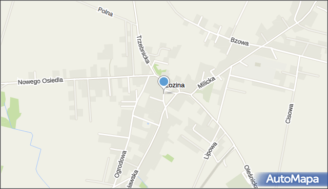 Łozina, Kościelna, mapa Łozina