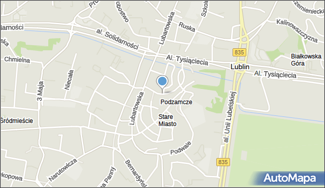 Lublin, Kowalska, mapa Lublina