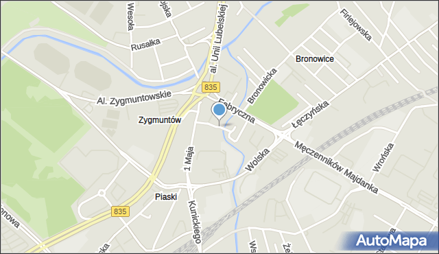 Lublin, Kościelna, mapa Lublina