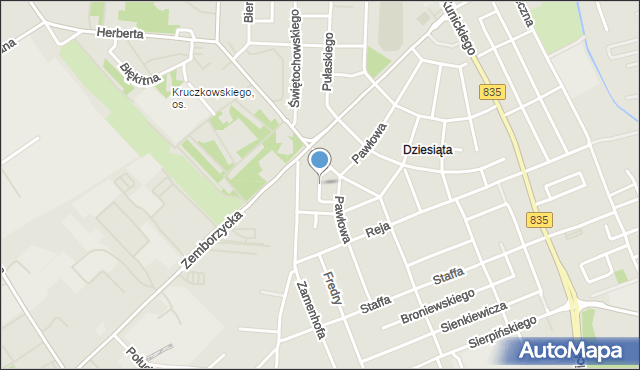 Lublin, Korzeniowskiego Józefa, mapa Lublina