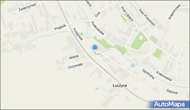 Łuczyce gmina Kocmyrzów-Luborzyca, Kolejowa, mapa Łuczyce gmina Kocmyrzów-Luborzyca