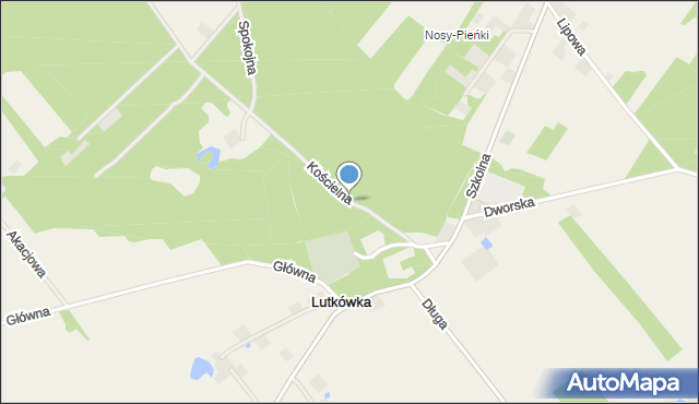 Lutkówka gmina Mszczonów, Kościelna, mapa Lutkówka gmina Mszczonów