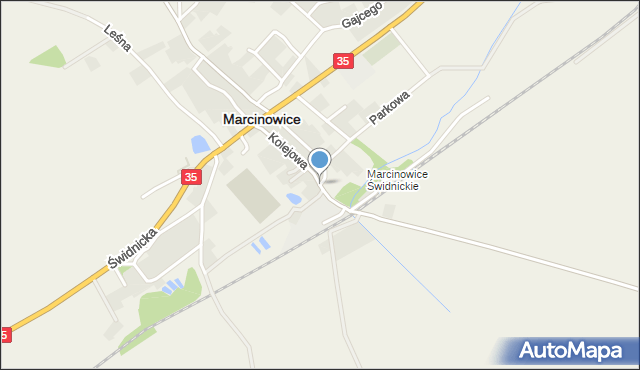 Marcinowice powiat świdnicki, Kolejowa, mapa Marcinowice powiat świdnicki