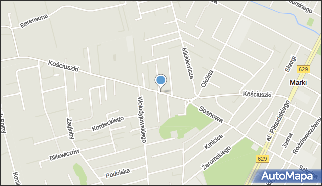 Marki powiat wołomiński, Kościuszki Tadeusza, gen., mapa Marki powiat wołomiński