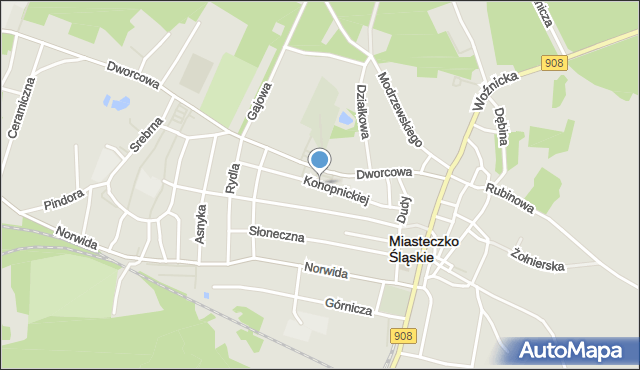 Miasteczko Śląskie, Konopnickiej Marii, mapa Miasteczko Śląskie