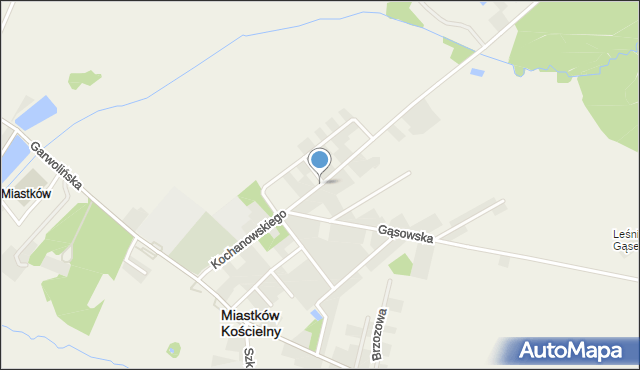 Miastków Kościelny, Kochanowskiego Jana, mapa Miastków Kościelny