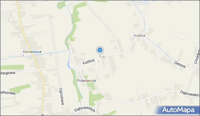 Michałowice powiat krakowski, Koźlica, mapa Michałowice powiat krakowski