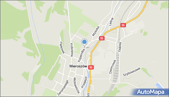 Mieroszów, Kopernika Mikołaja, mapa Mieroszów