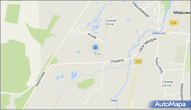 Miłakowo, Kołłątaja Hugo, mapa Miłakowo