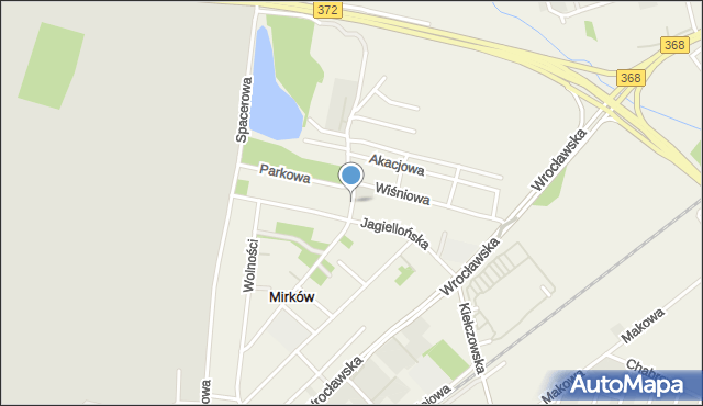 Mirków gmina Długołęka, Kościelna, mapa Mirków gmina Długołęka