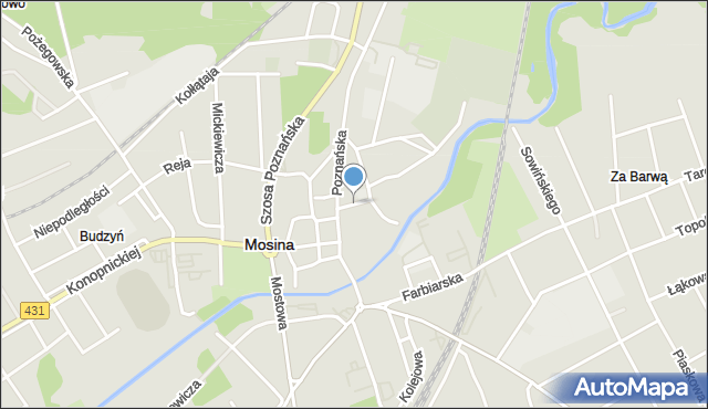 Mosina powiat poznański, Kościelna, mapa Mosina powiat poznański