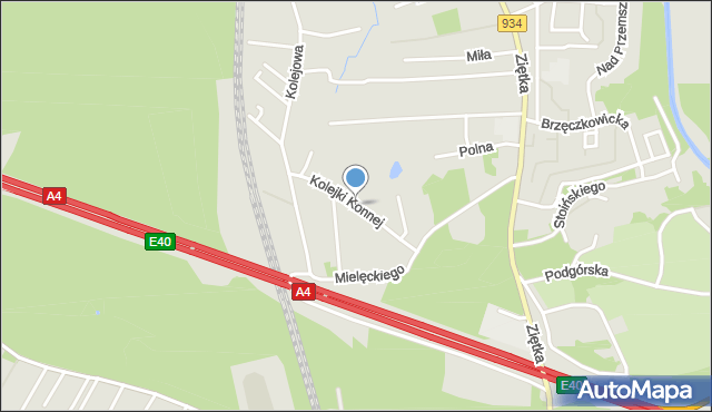 Mysłowice, Kolejki Konnej, mapa Mysłowice