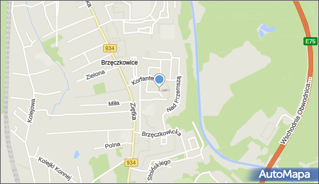 Mysłowice, Korfantego Wojciecha, mapa Mysłowice