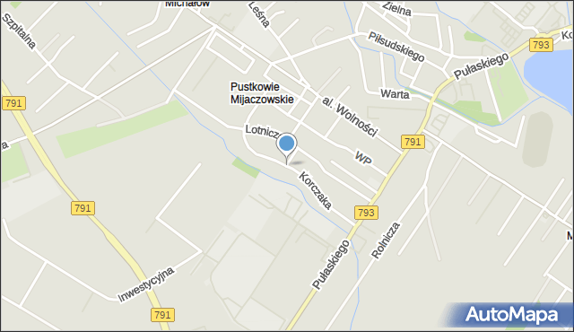 Myszków, Korczaka Janusza, mapa Myszków