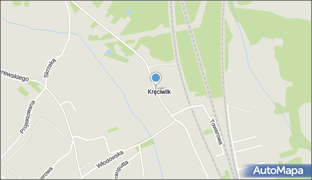 Myszków, Koronacyjna, mapa Myszków