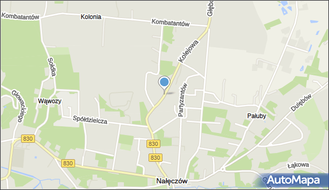 Nałęczów powiat puławski, Kolejowa, mapa Nałęczów powiat puławski