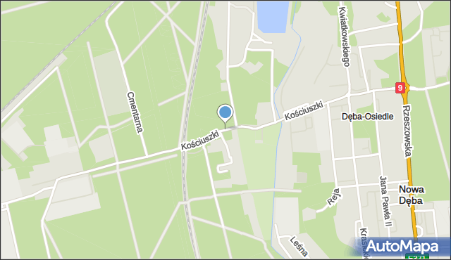 Nowa Dęba, Kościuszki Tadeusza, gen., mapa Nowa Dęba