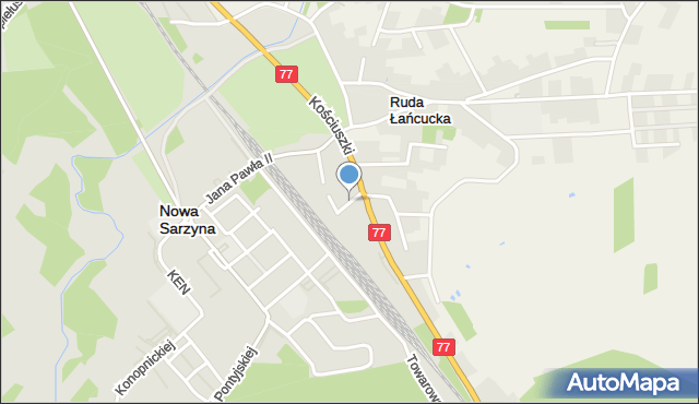 Nowa Sarzyna, Kolejowa, mapa Nowa Sarzyna