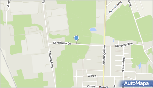 Nowa Sól, Konstruktorów, mapa Nowa Sól