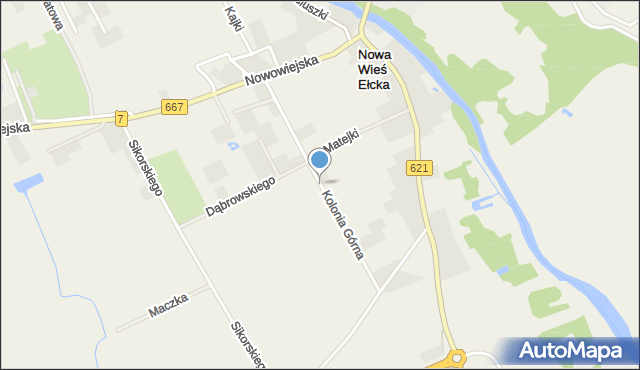 Nowa Wieś Ełcka, Kolonia Górna, mapa Nowa Wieś Ełcka