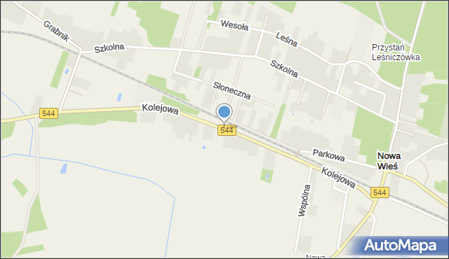 Nowa Wieś gmina Olszewo-Borki, Kolejowa, mapa Nowa Wieś gmina Olszewo-Borki