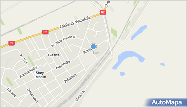 Nowy Dwór Mazowiecki, Kossaka Wojciecha, mapa Nowy Dwór Mazowiecki