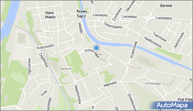 Nowy Sącz, Kopernika Mikołaja, mapa Nowego Sącza