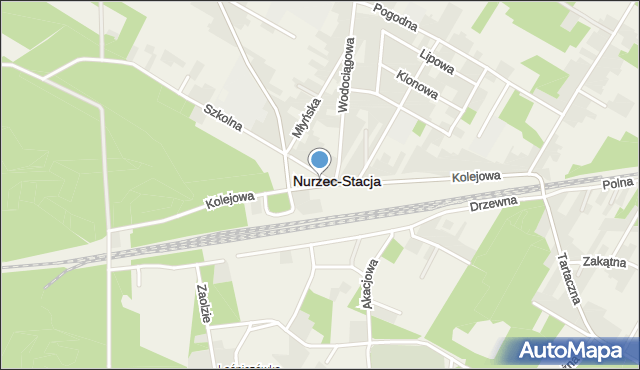 Nurzec-Stacja, Kolejowa, mapa Nurzec-Stacja