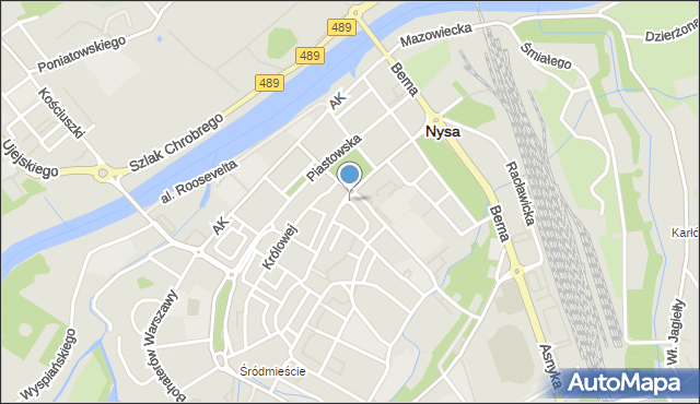 Nysa, Kolberga Oskara, mapa Nysy
