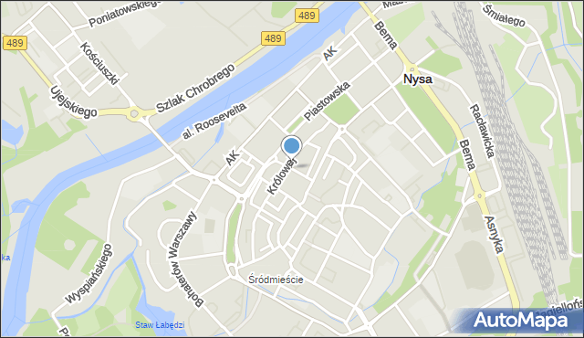 Nysa, Kowalska, mapa Nysy