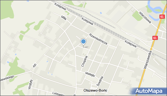 Olszewo-Borki, Kossaka Juliusza, mapa Olszewo-Borki