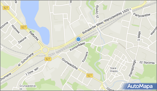 Olsztyn, Konopnickiej Marii, mapa Olsztyna