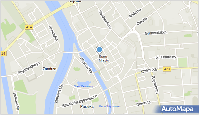 Opole, Koraszewskiego Bronisława, mapa Opola