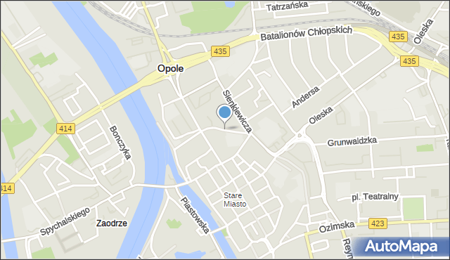Opole, Kominka Bolesława, kard., mapa Opola