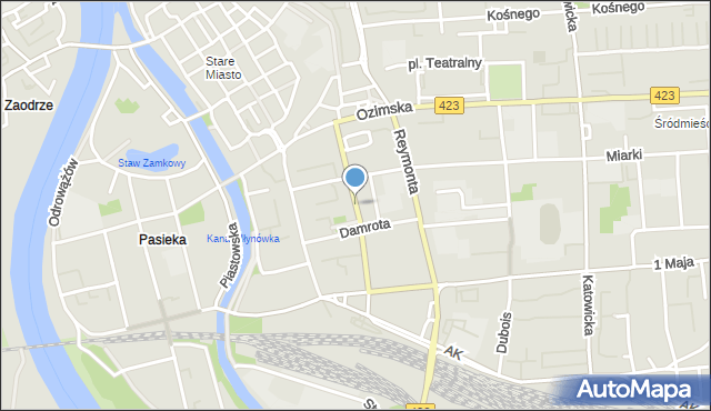 Opole, Kołłątaja Hugo, mapa Opola